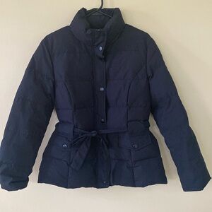 Garnet Hill Black Puffer Down Jacket